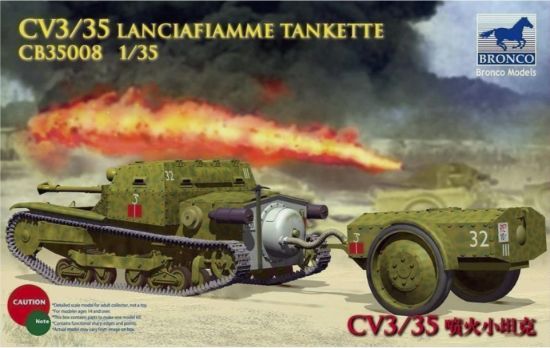 Picture of 1/35 CV L3/35 Lanciafiamme Flamethrower Tankette – Bronco Model CB35008