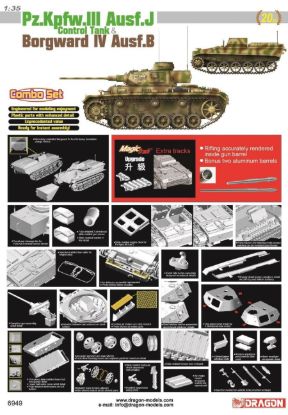 Picture of 1/35 Pz.Kpfw.III Ausf.J Control Tank & Borgward IV Ausf.B – Dragon 6949