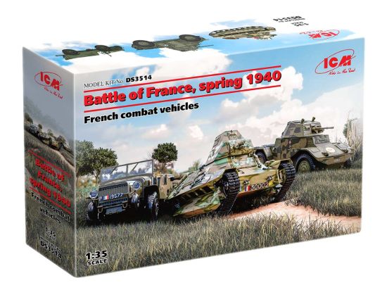 Picture of Battle of France, spring 1940. French combat vehicles  (Panhard 178 AMD-35, FCM 36, Laffly V15T) 
