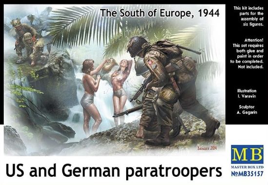 Picture of US and Germany paratroopers, the South of Europe, 1944 