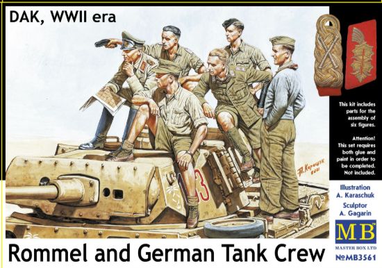 Picture of Rommel and Germany Tank Crew, DAK, WW II era 