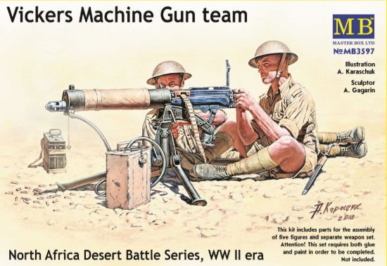 Picture of Vickers Machine Gun team, North Africa Desert Battle Series, WW II era 