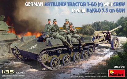 Picture of 1/35 German Artillery Tractor T-60 (r) w/PaK40 Gun & Crew - MiniArt 35395