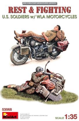 Picture of 1/35 Rest & Fighting. U.S. Soldiers w/ WLA Motorcycles - MiniArt 53068