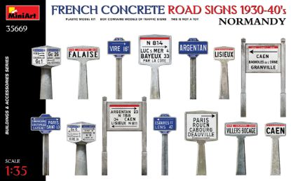 Picture of 1/35 French Concrete Road Signs 1930-40's. Normandy - MiniArt 35669