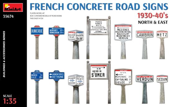 Picture of French Concrete Road Signs 1930-40's. North & East
