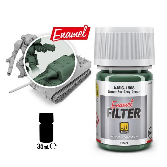 Picture of Filter Green for Grey Green – AMMO A.MIG-1508