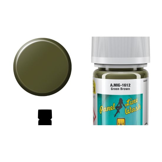 Picture of PLW Green Brown Panel Line Wash – AMMO A.MIG-1612