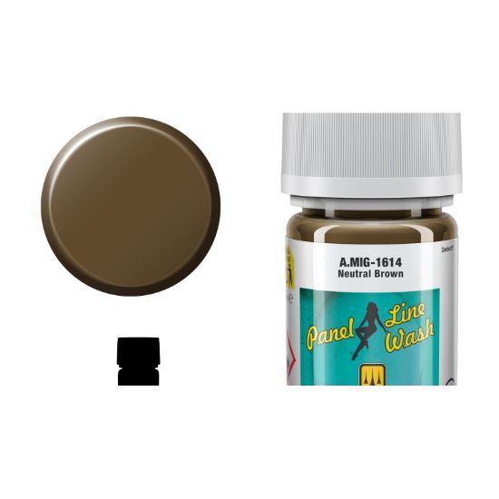 Picture of PLW Neutral Brown Panel Line Wash – AMMO A.MIG-1614