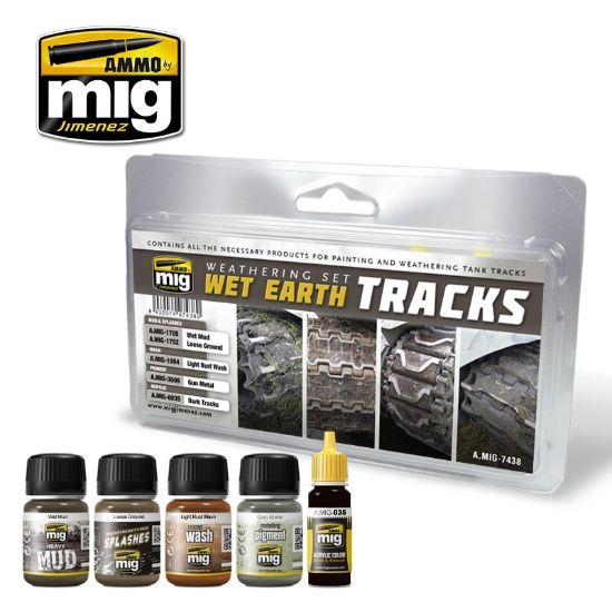 Picture of Wet Earth Tracks Weathering Set – AMMO A.MIG-7438