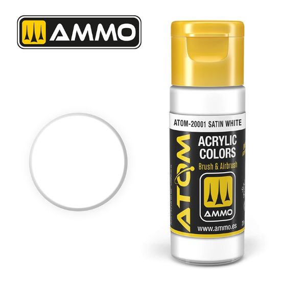 Picture of Color Satin White Acrylic Lacquer Paint – AMMO ATOM-20001
