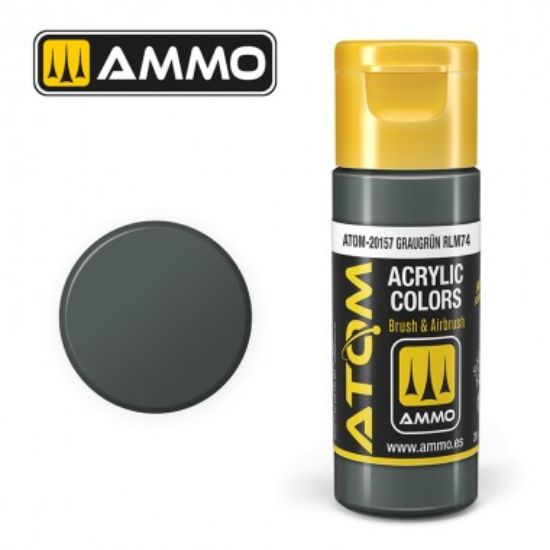 Picture of Color Graugrün RLM74 Acrylic Lacquer Paint – AMMO ATOM-20157