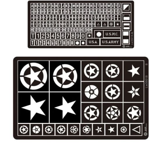 Picture of 1/35 WWII U.S. Vehicle Markings Decal Set – Alliance Model Works LW35018