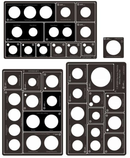 Picture of 1/35 Wheel Mask Set for WWII German Vehicles   – Alliance Model Works LW35024
