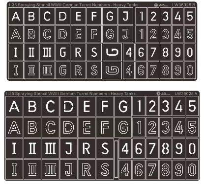 Picture of 1/35 WWII German Turret Numbers & Letters Large   – Alliance Model Works LW35028