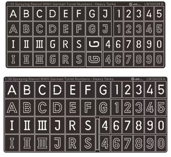 Picture of 1/35 WWII German Turret Numbers & Letters Large   – Alliance Model Works LW35028