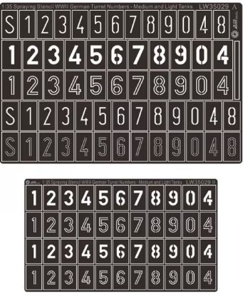 Picture of 1/35 WWII German Turret Numbers & Letters Medium   – Alliance Model Works LW35029