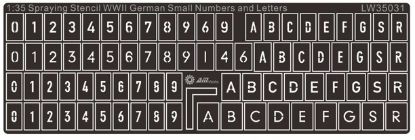 Picture of 1/35 WWII German Turret Numbers & Letters Small   – Alliance Model Works LW35031