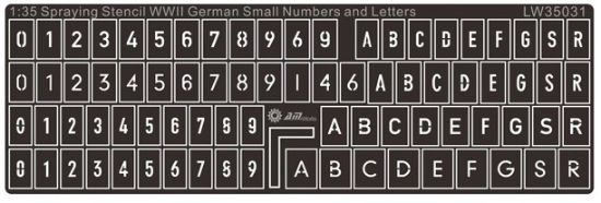 Picture of 1/35 WWII German Turret Numbers & Letters Small   – Alliance Model Works LW35031