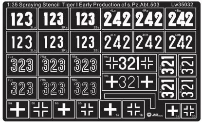 Picture of 1/35 WWII German Tiger I Early s.Pz.Abt.503 Decals – Alliance Model Works LW35032