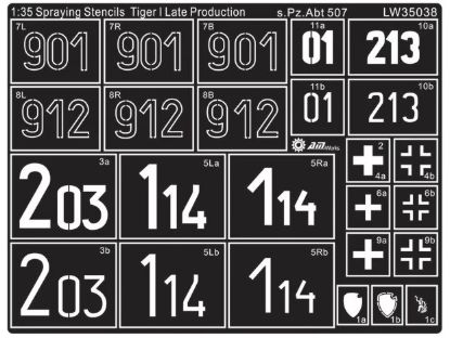 Picture of 1/35 WWII German Tiger I Late s.Pz.Abt.507 Decals – Alliance Model Works LW35038