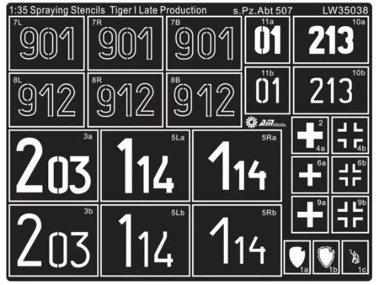 Picture of 1/35 WWII German Tiger I Late s.Pz.Abt.507 Decals – Alliance Model Works LW35038
