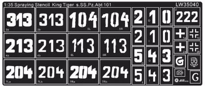 Picture of 1/35 WWII German King Tiger s.SS.Pz.Abt.101 Decals – Alliance Model Works LW35040