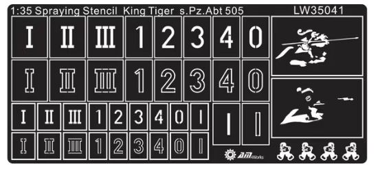 Picture of 1/35 WWII German King Tiger s.Pz.Abt.505 Decals – Alliance Model Works LW35041