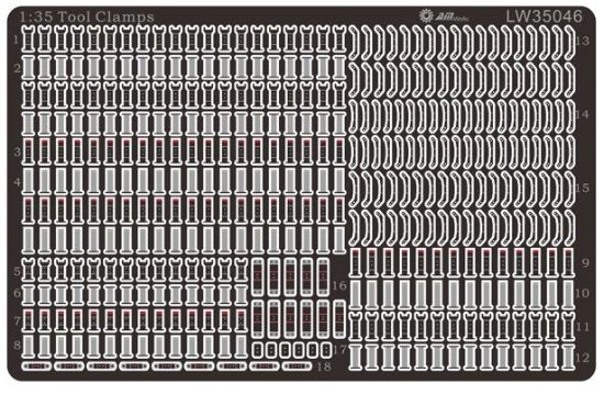 Picture of 1/35 WWII German Vehicle Tool Clamps – Alliance Model Works LW35046