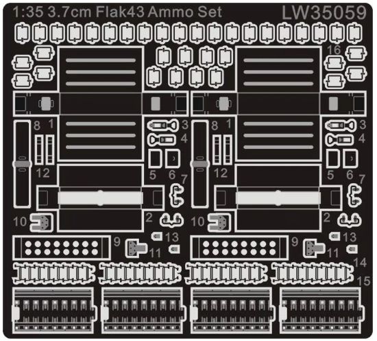 Picture of Ammo, spare casing, magazine and containers for 37mm 