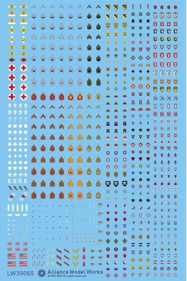 Picture of 1/35 WWII US Army Insignia Set – Alliance Model Works LW35065