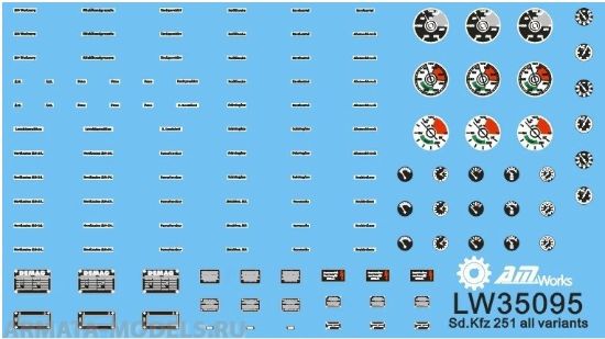 Picture of 1/35 Vehicle Dials & Placards Sd.Kfz.251 All Variants – Alliance Model Works LW35095