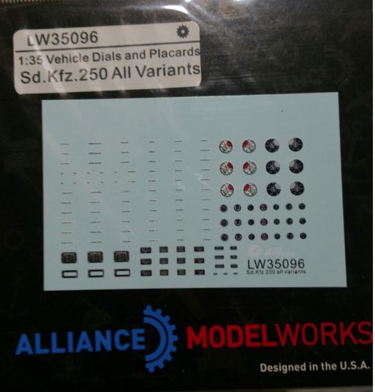 Picture of 1/35 Vehicle Dials & Placards Sd.Kfz.250 All Variants – Alliance Model Works LW35096
