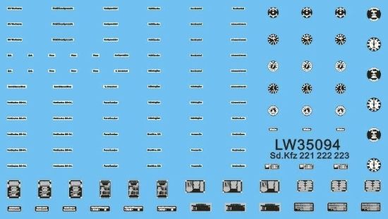 Picture of 1/35 Vehicle Dials & Placards Sd.Kfz.221/222/223 – Alliance Model Works LW35094