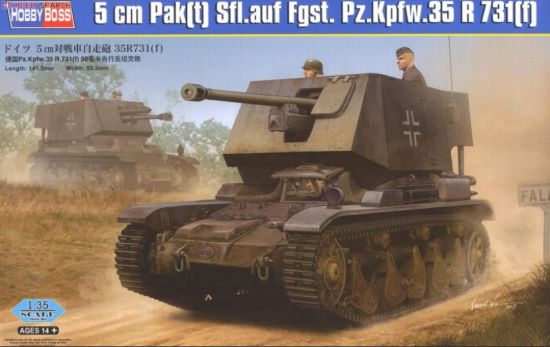 Picture of 1/35 5cm PaK(t) Self‑Propelled Gun on Pz.Kpfw.35 R 731(f) – HobbyBoss 83808