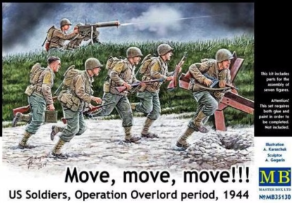Picture of 1/35 Move, move, move!!! US Soldiers, Operation Overlord period, 1944  - Master Box 35130
