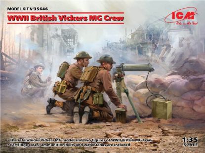 Picture of 1/35 WWII British Vickers MG Crew (Vickers MG & 2 figures) - ICM 35646