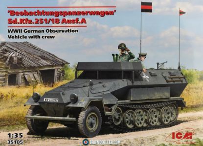 Picture of 1/35  'Beobachtungspanzerwagen' Sd.Kfz.251/18 Ausf.A, WWII German Observation Vehicle with crew - ICM 35105