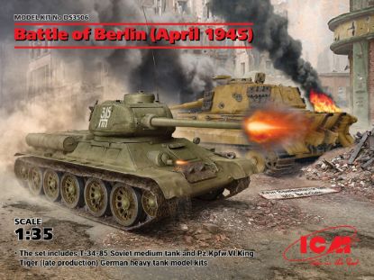 Picture of 1/35 Battle of Berlin (April 1945) (T-34-85, King Tiger) - ICM DS3506