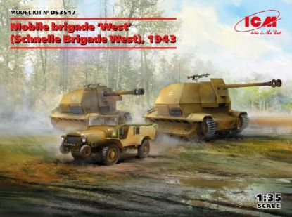 Picture of 1/35 Mobile brigade 'West' (Schnelle Brigade West), 1943 (Marder I, 10.5cm leFH 16(Sf) auf Geschutzwagen FCM36(f), Laffly V15T) - ICM DS3517